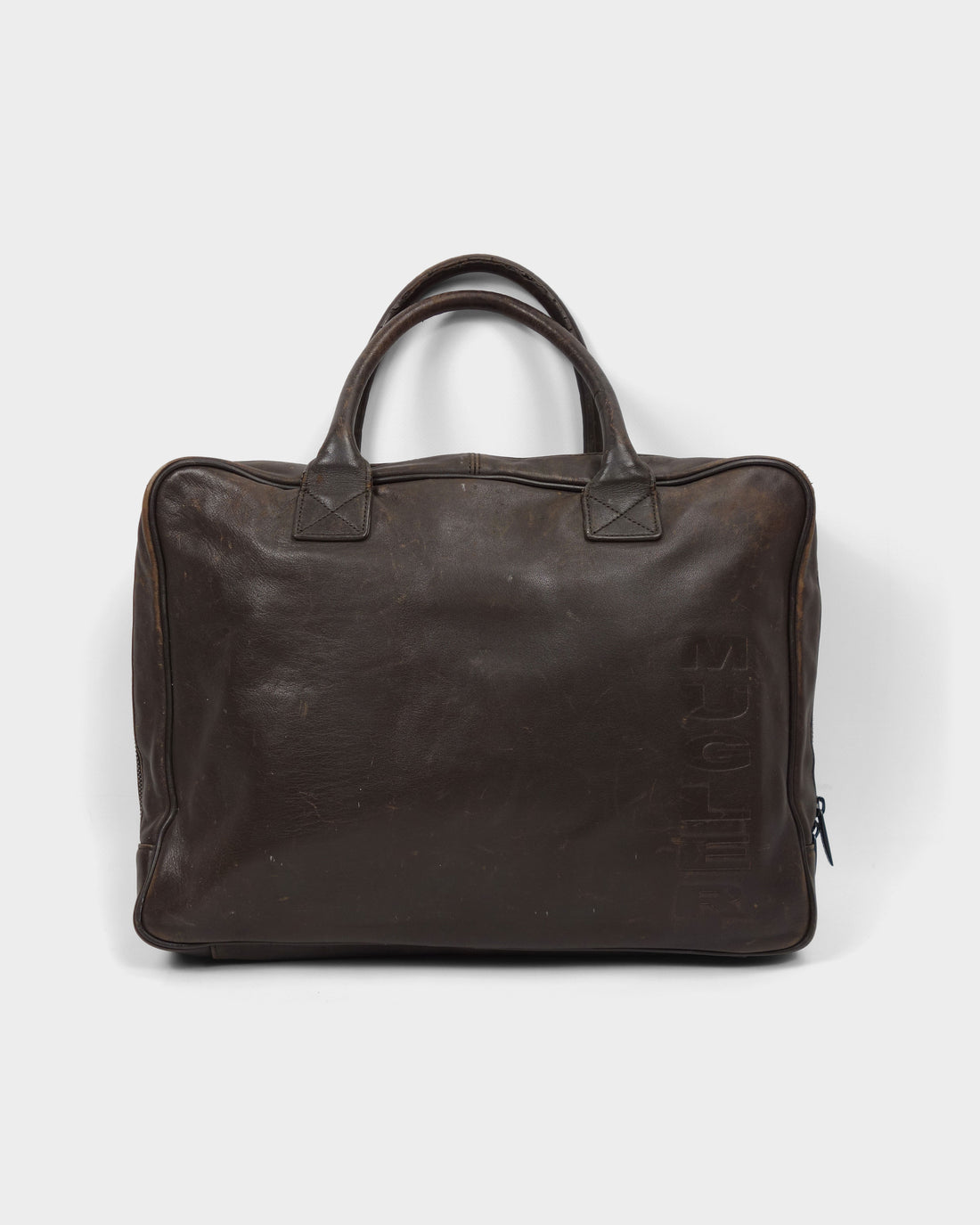 Mugler Brown Leather Hand Bag 2000's