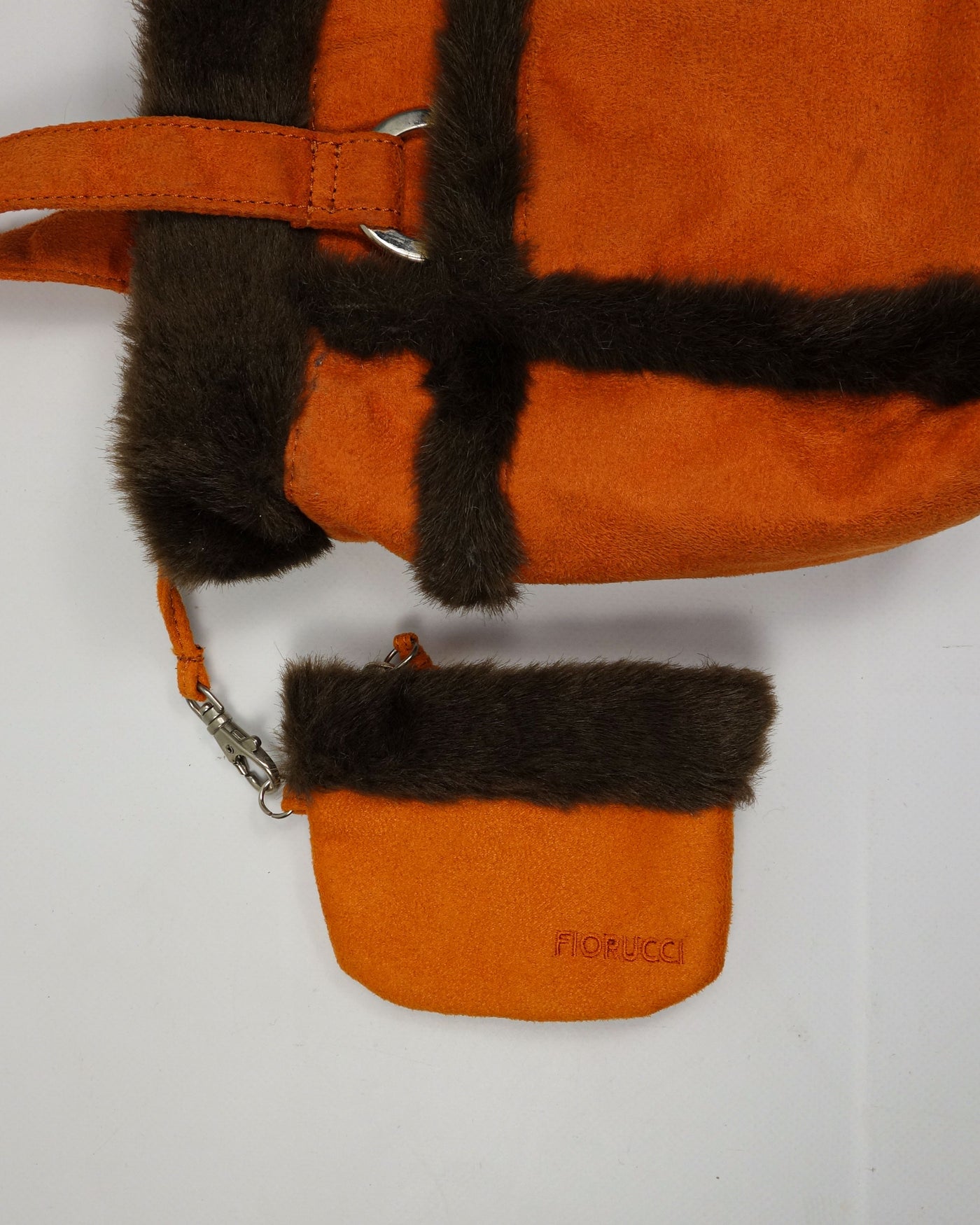 Fiorucci Suede + Fur Brown Hand Bag 2000s