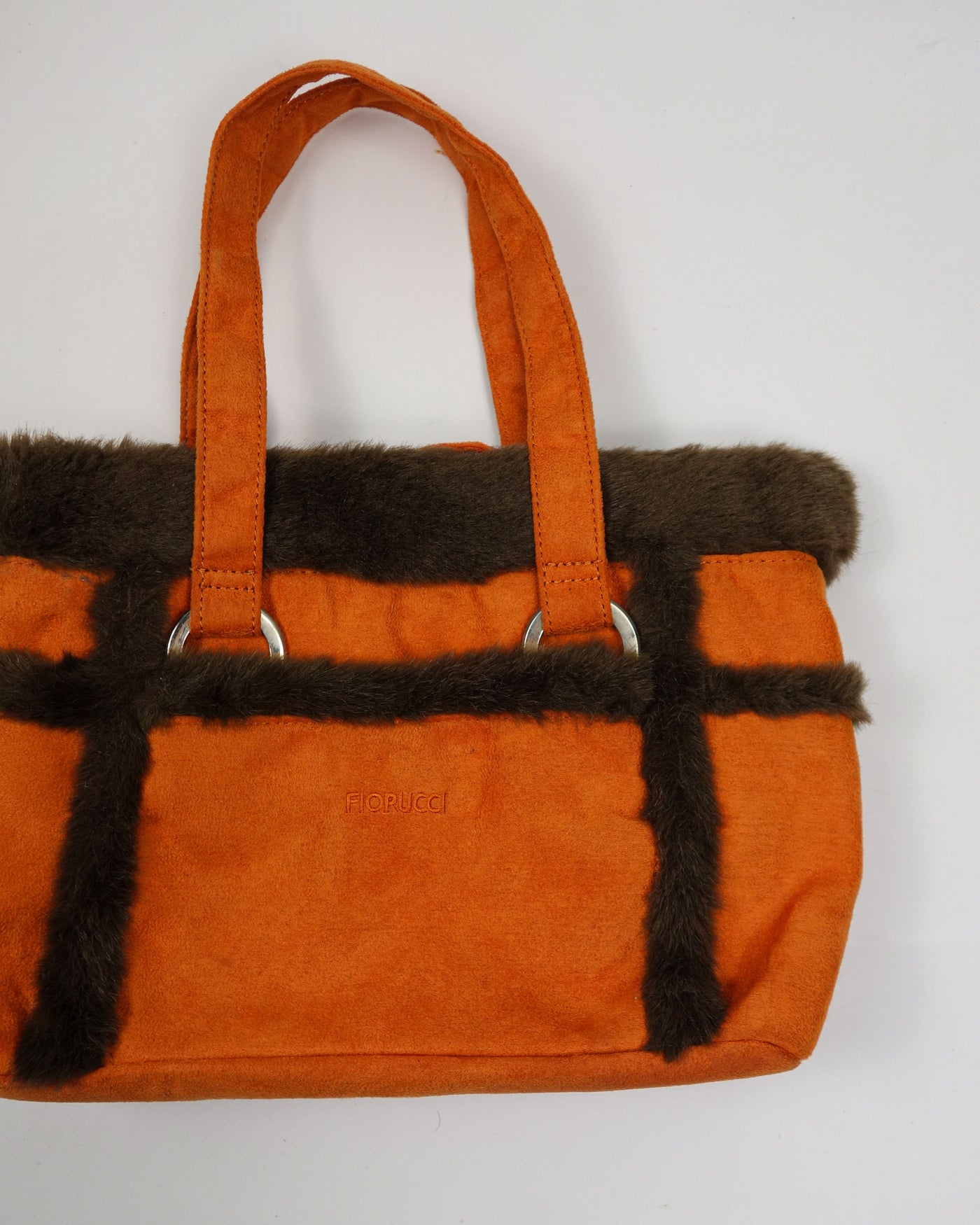 Fiorucci Suede + Fur Brown Hand Bag 2000s