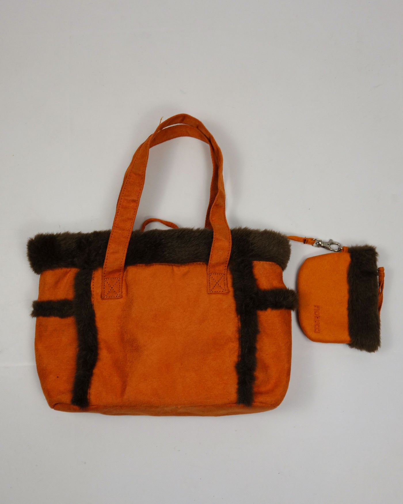 Fiorucci Suede + Fur Brown Hand Bag 2000s