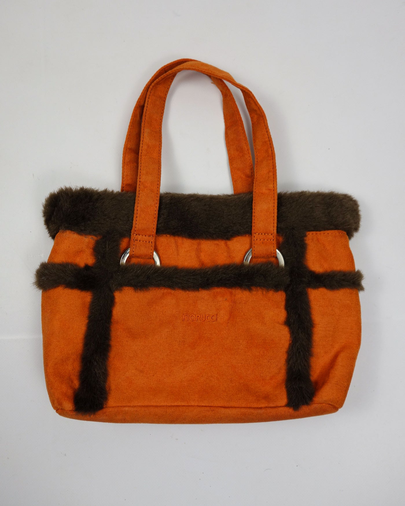 Fiorucci Suede + Fur Brown Hand Bag 2000s
