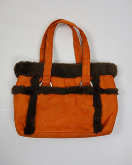 Fiorucci Suede + Fur Brown Hand Bag 2000s