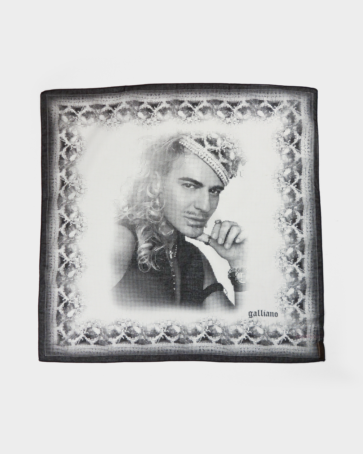 John Galliano Portrait Cotton Bandana 2000's
