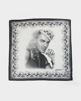 John Galliano Portrait Cotton Bandana 2000's