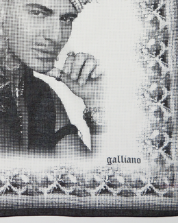 John Galliano Portrait Cotton Bandana 2000's