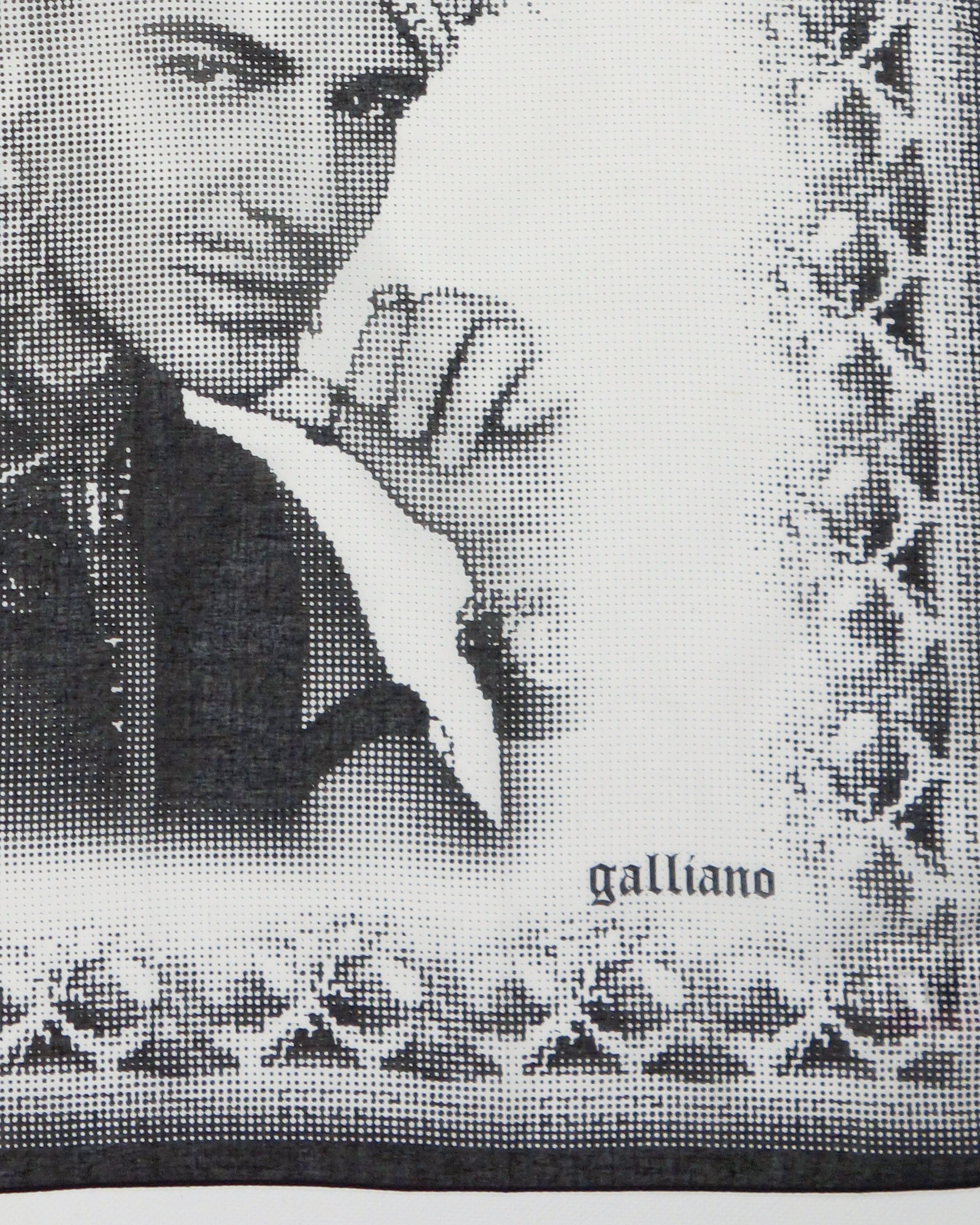 John Galliano Portrait Cotton Bandana 2000's