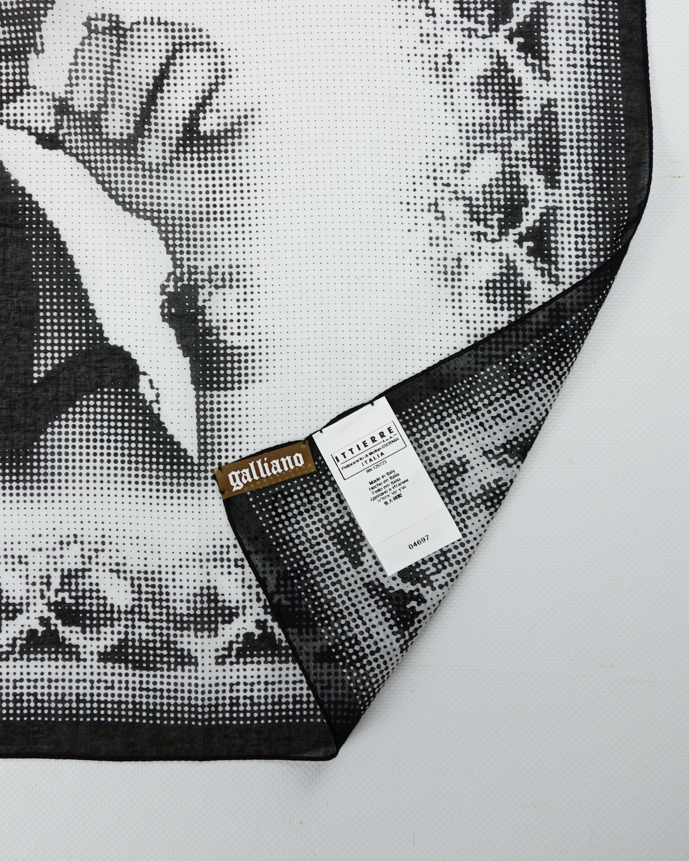 John Galliano Portrait Cotton Bandana 2000's