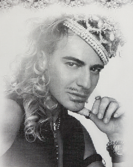 John Galliano Portrait Cotton Bandana 2000's