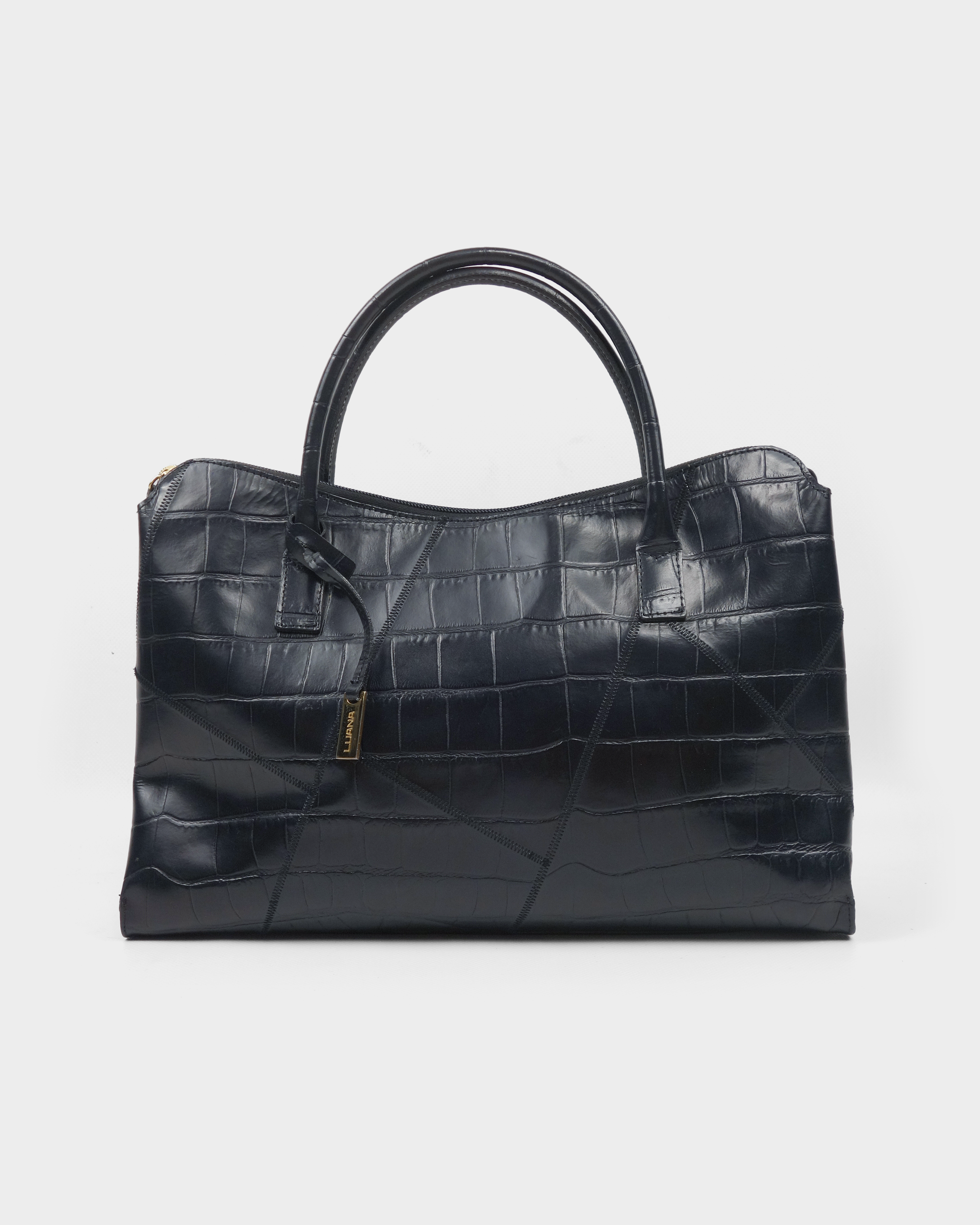 Luana Black Patched Leather Bag 2000's