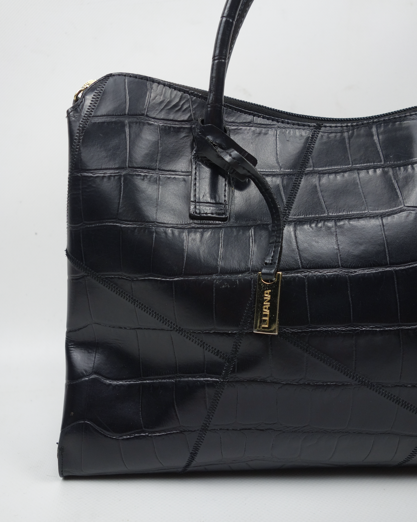 Luana Black Patched Leather Bag 2000's