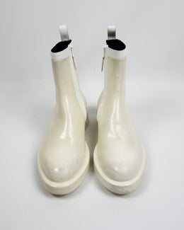 Balenciaga Dipped Side-Zip White Leather Boots AW 2016