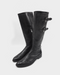 Jil Sander Belted Black leather High Boots  2000's