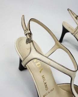 Prada Cream White Leather Sharped Toe Heels 2000's
