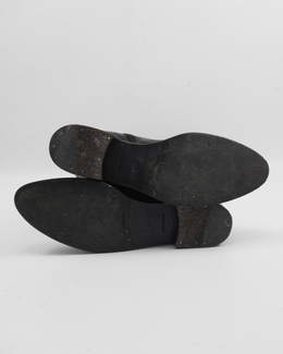 Jil Sander Belted Black leather High Boots  2000's