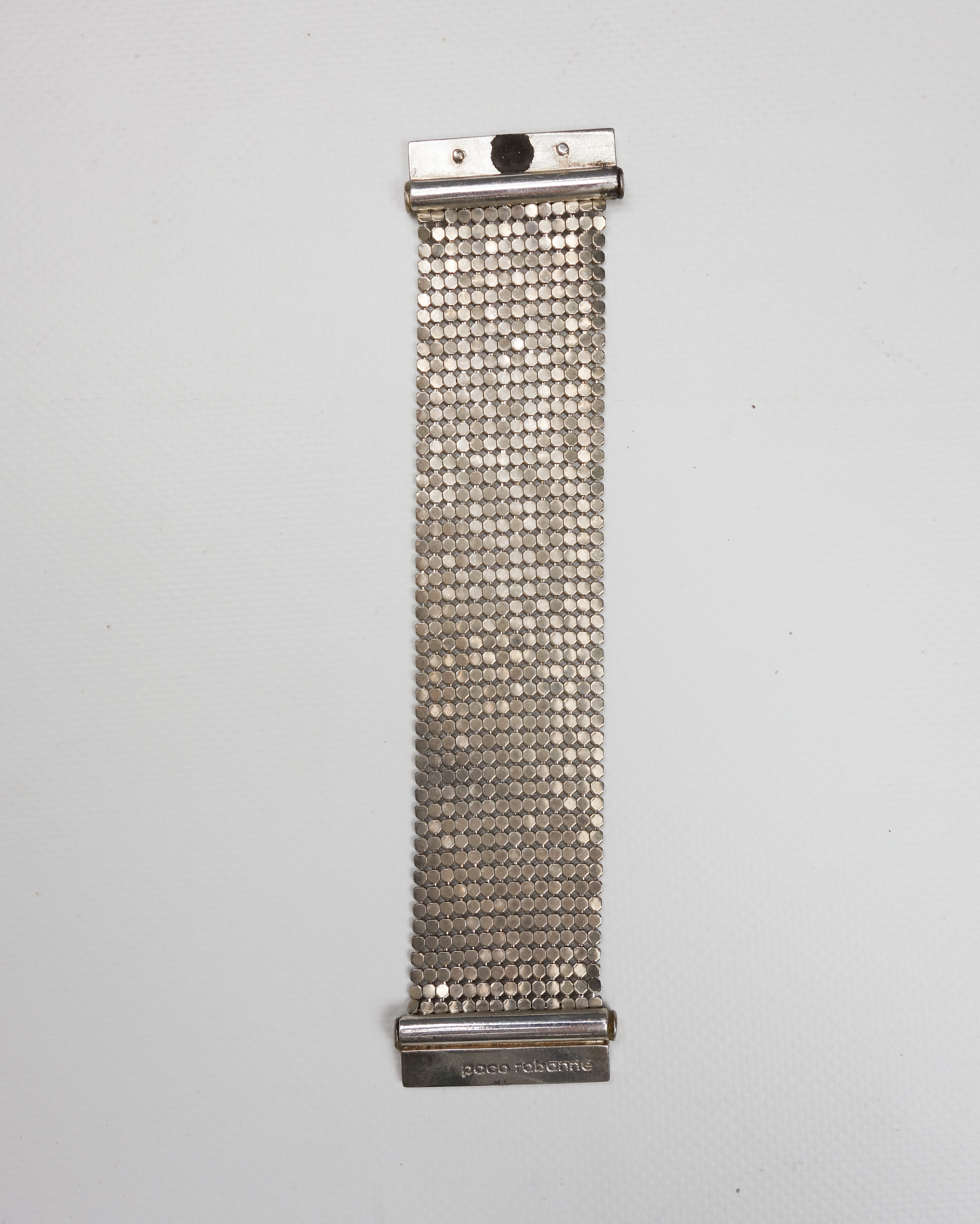 Paco Rabanne 2 Piece Choker + Bracelet Silver Set 1980's