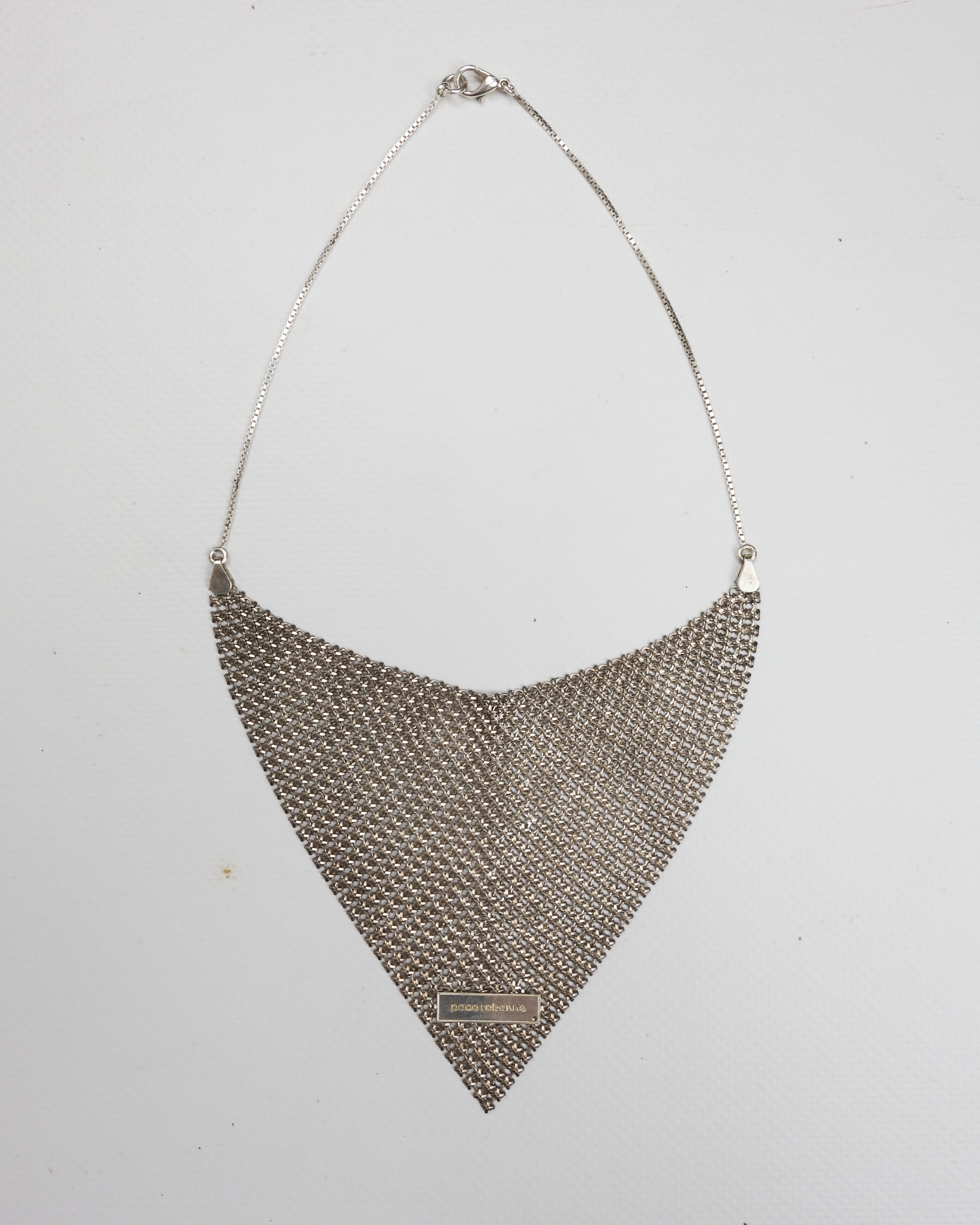 Paco Rabanne 2 Piece Choker + Bracelet Silver Set 1980's