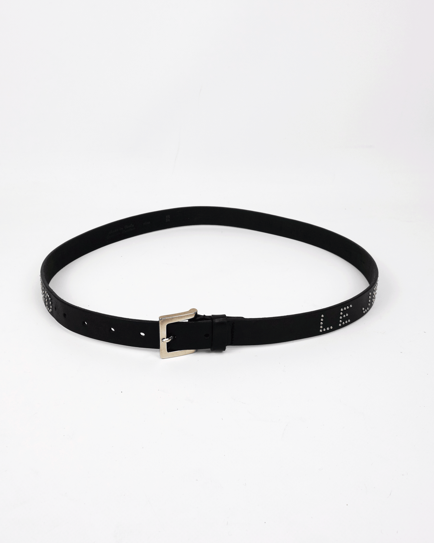 Marithé François Girbaud Bullet Logo Leather  Belt 2000's