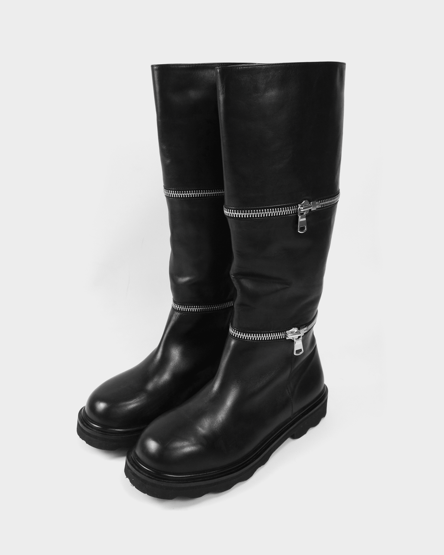 Marni Zip-Off Detachable Panel Leather Black Boots 2019