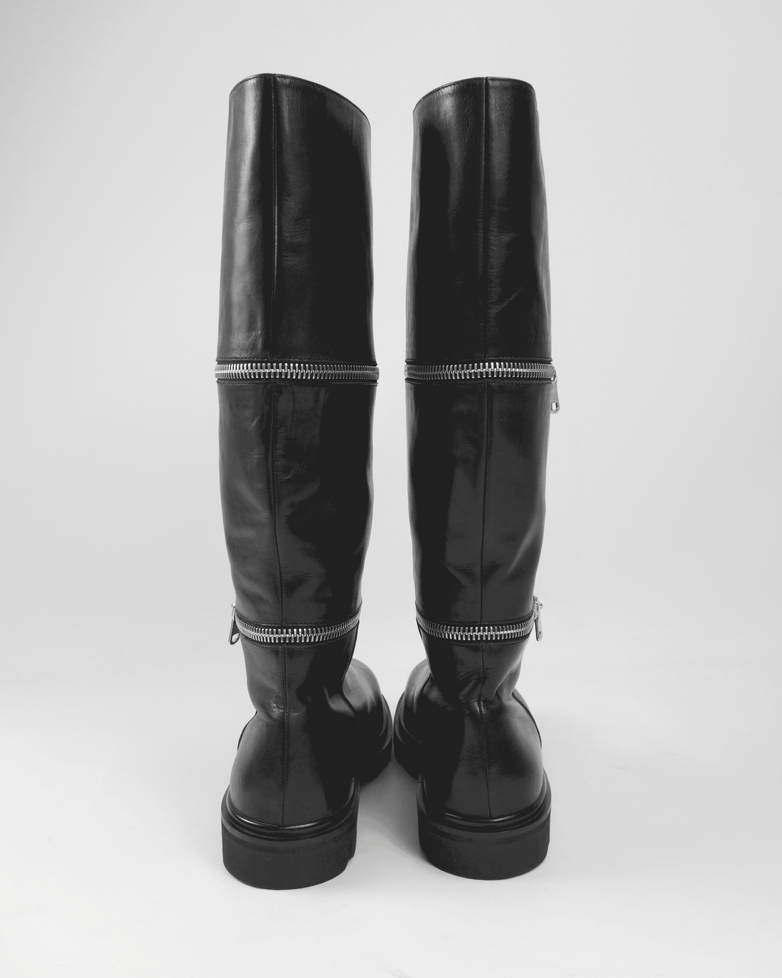 Marni Zip-Off Detachable Panel Leather Black Boots 2019