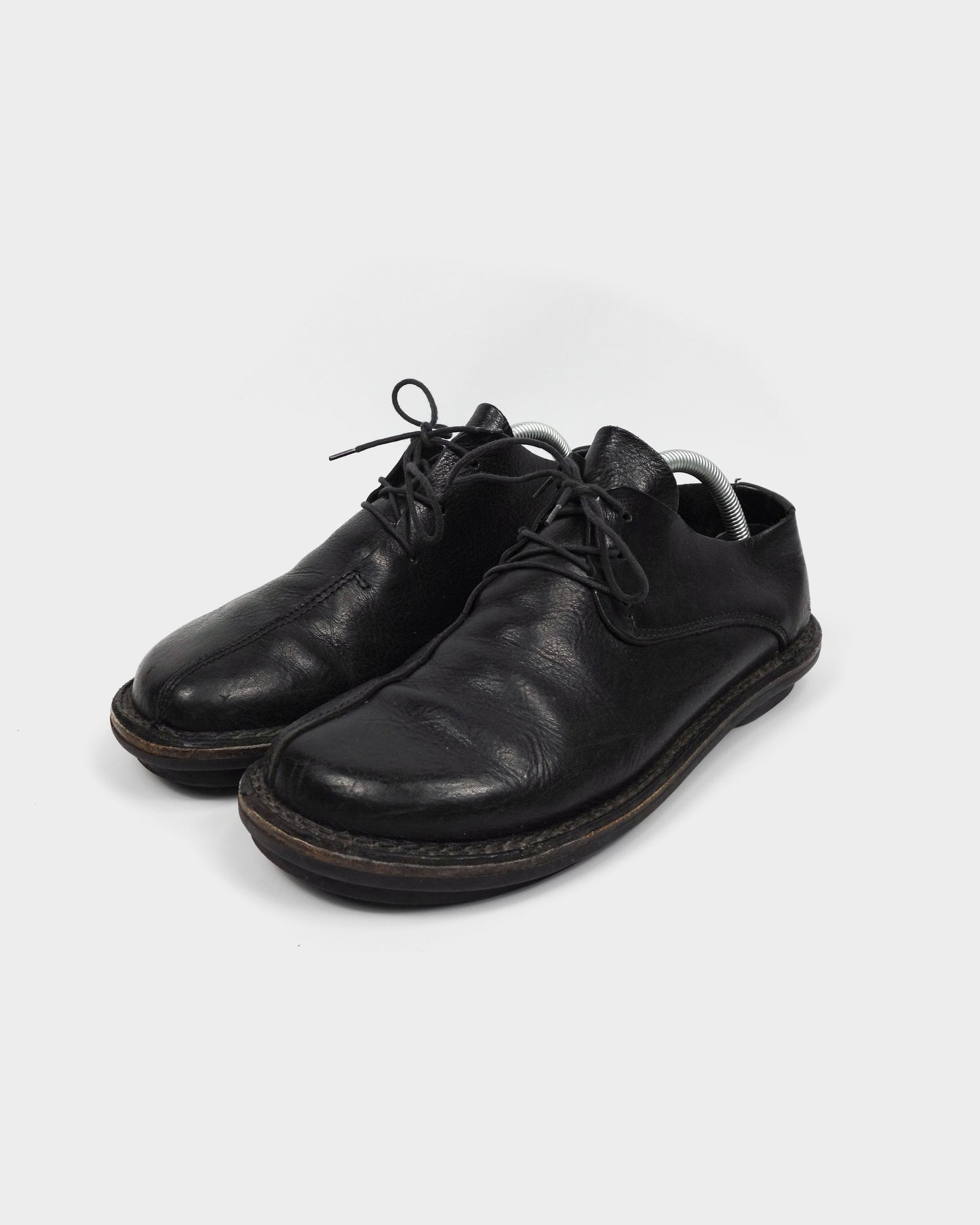 Trippen 2-Pieces Black Leather Shoes 1990's