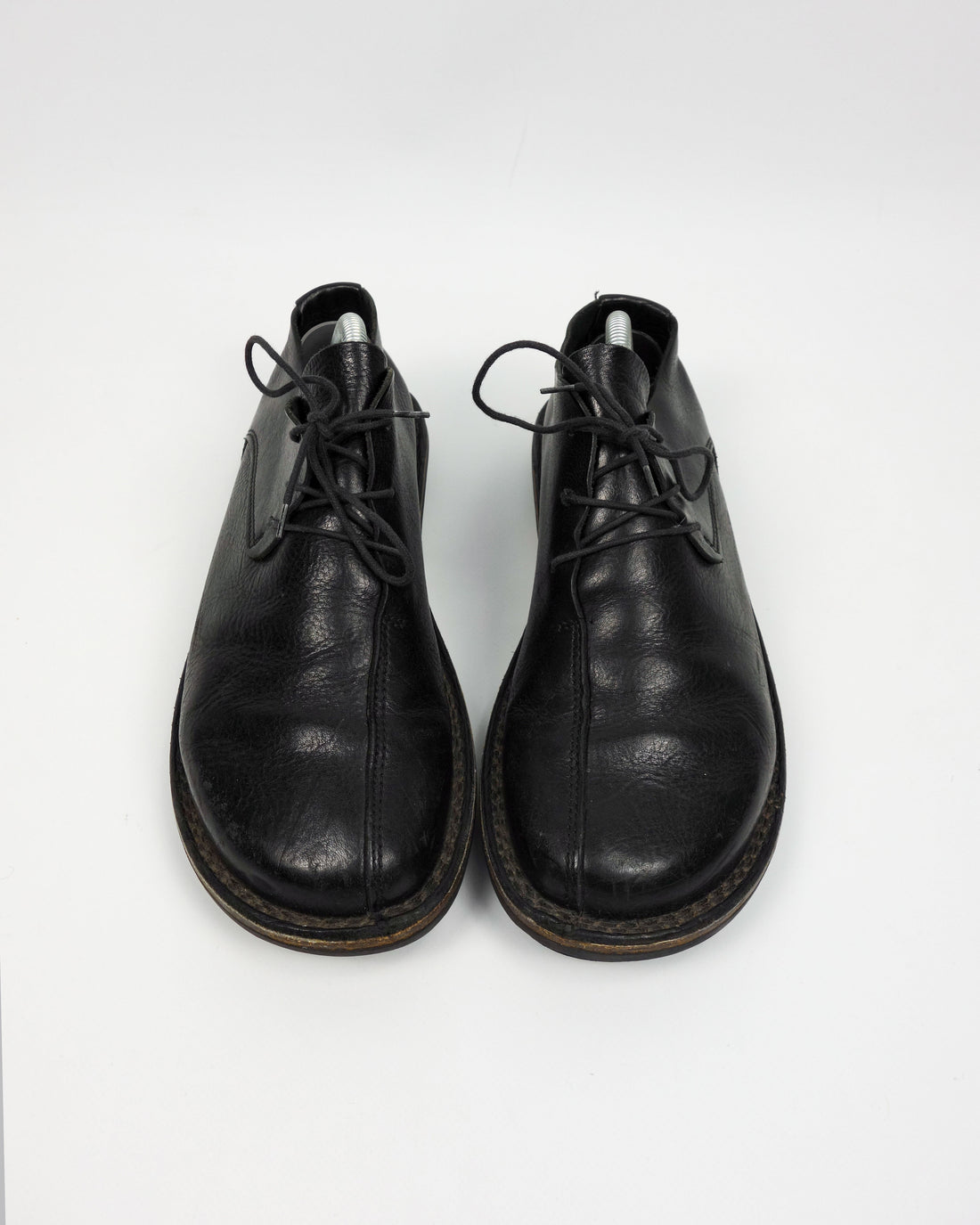 Trippen 2-Pieces Black Leather Shoes 1990's