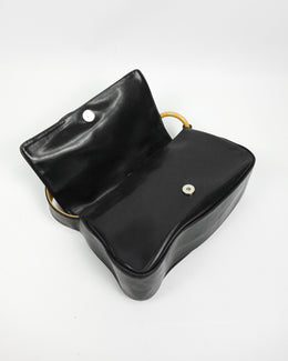 Sequoia Beige Ring Black Synthetic Leather Bag 2000's