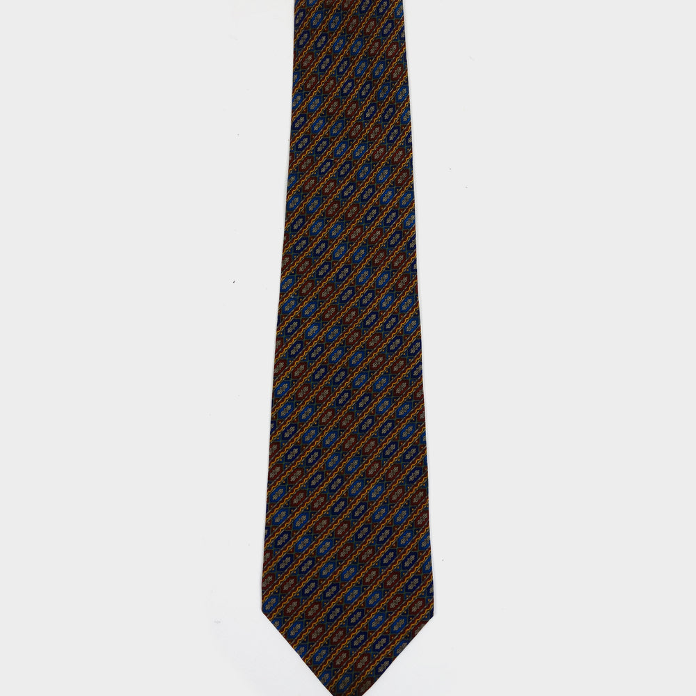 Balenciaga Multicolor Print Silk Tie 2000's