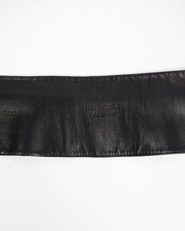 Jil Sander 2-Layer Black Soft Leather Belt 2000's
