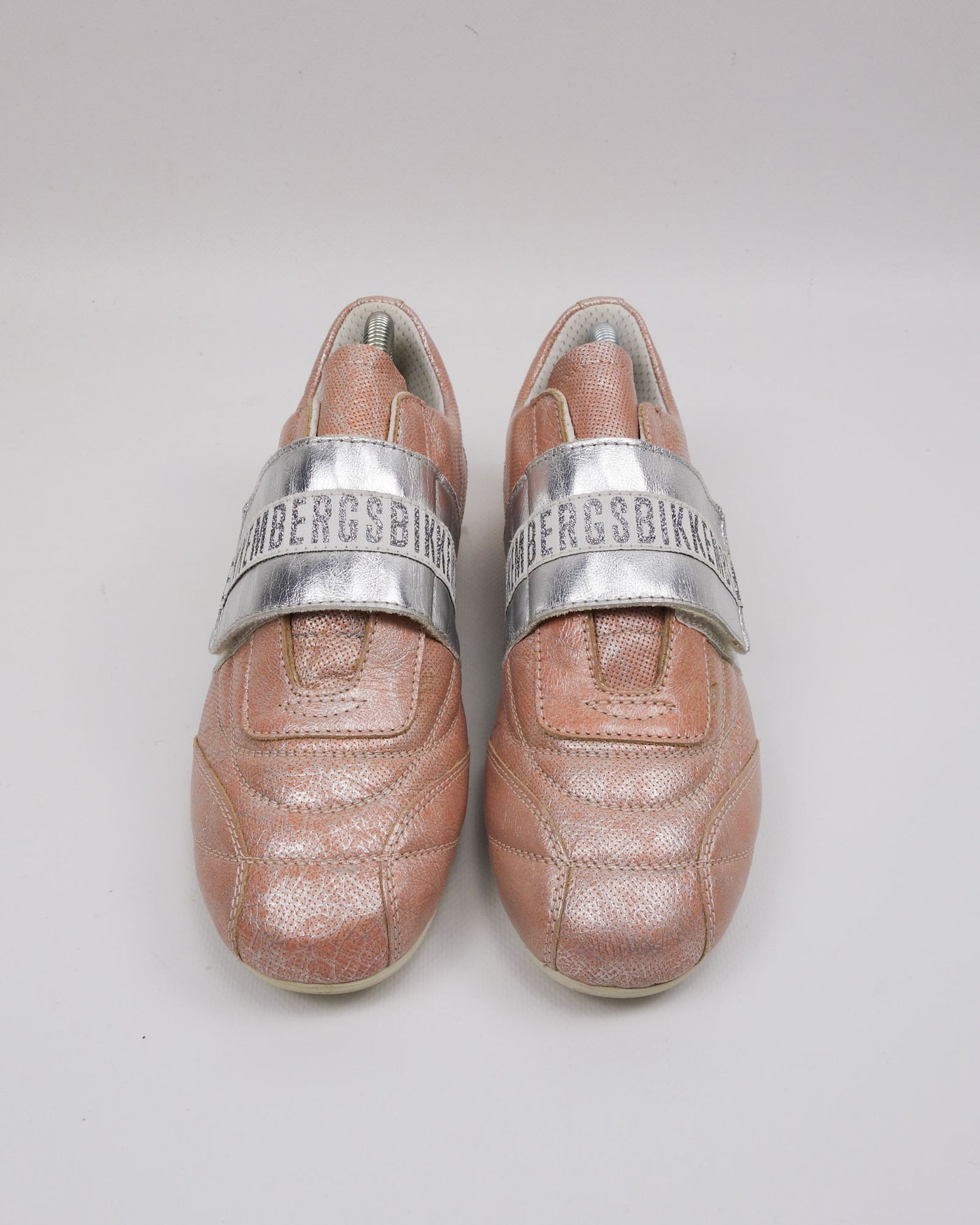 Dirk Bikkembergs Pink Cracked Leather Shoes 2000's