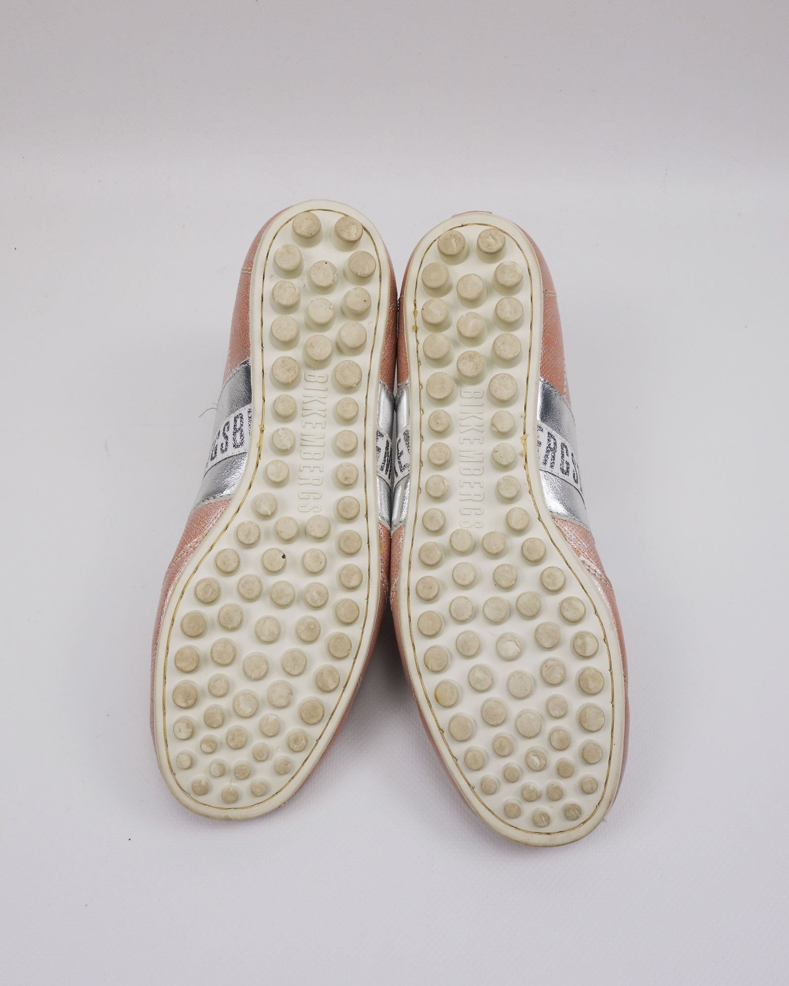 Dirk Bikkembergs Pink Cracked Leather Shoes 2000's