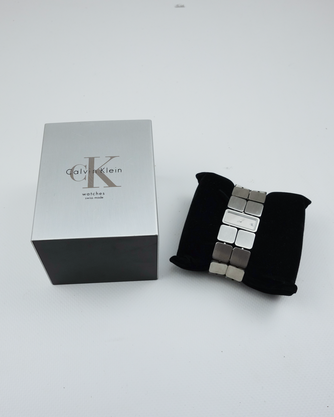 Calvin Klein Swiss Made Squares Metallic Watch 2000's