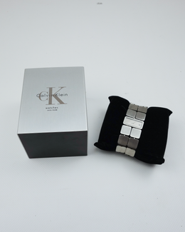 Calvin Klein Swiss Made Squares Metallic Watch 2000's