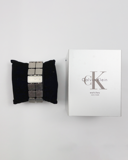 Calvin Klein Swiss Made Squares Metallic Watch 2000's