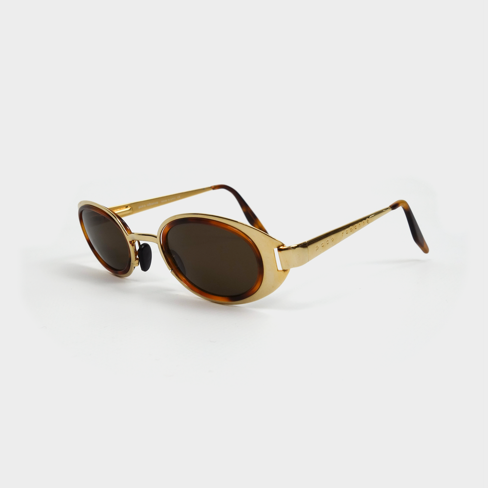 Paco Rabanne Gold Frame Smoked Sunglasses 2000's