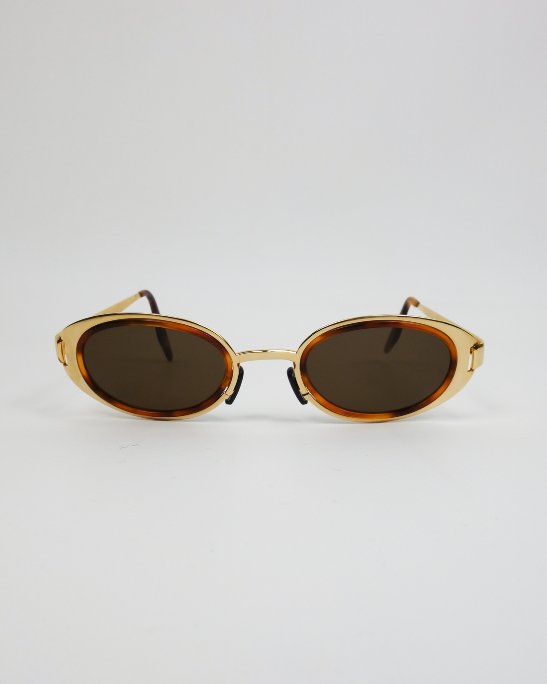 Paco Rabanne Gold Frame Smoked Sunglasses 2000's