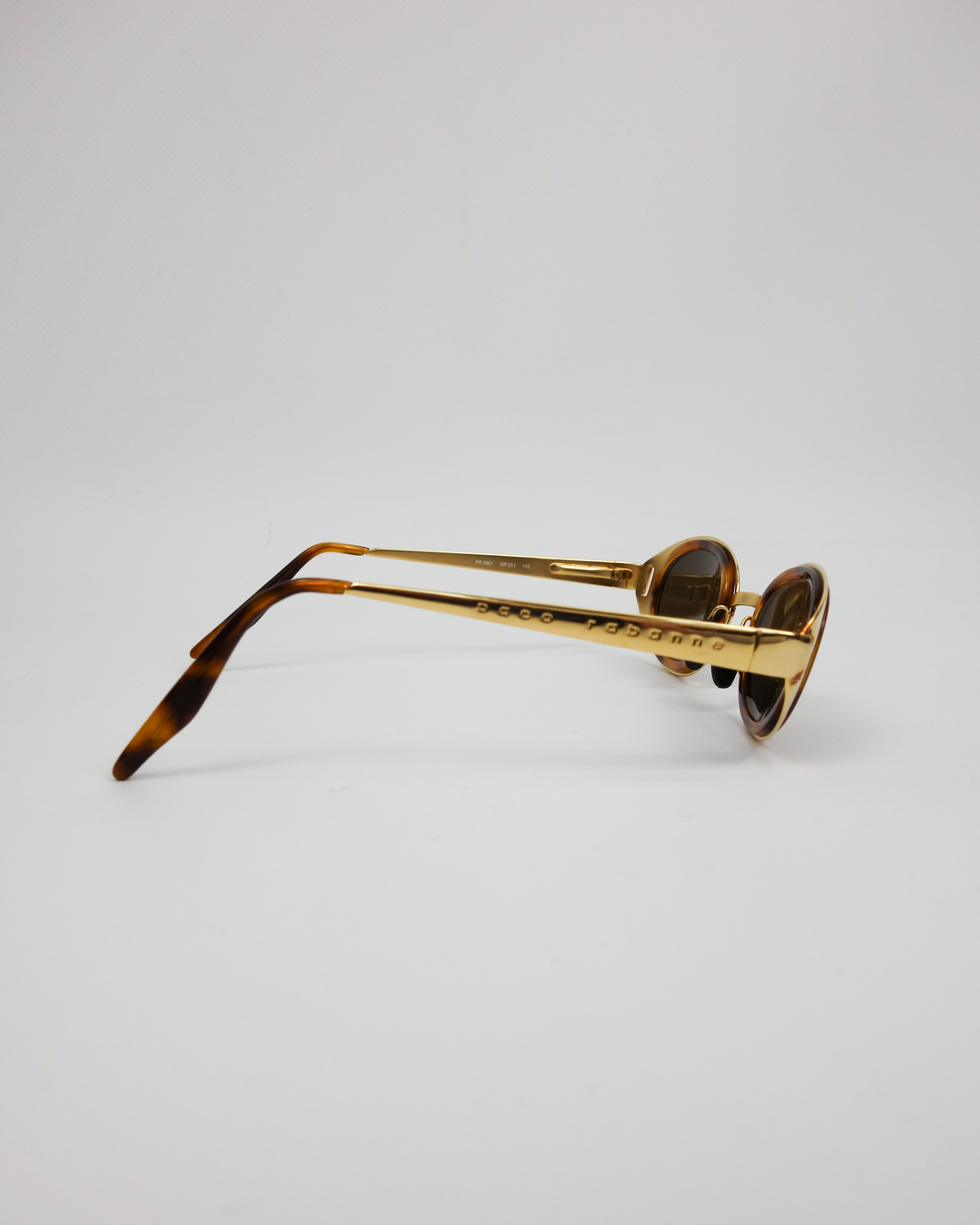 Paco Rabanne Gold Frame Smoked Sunglasses 2000's