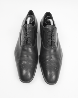 Prada Black Decorated Leather Derbies 2000's