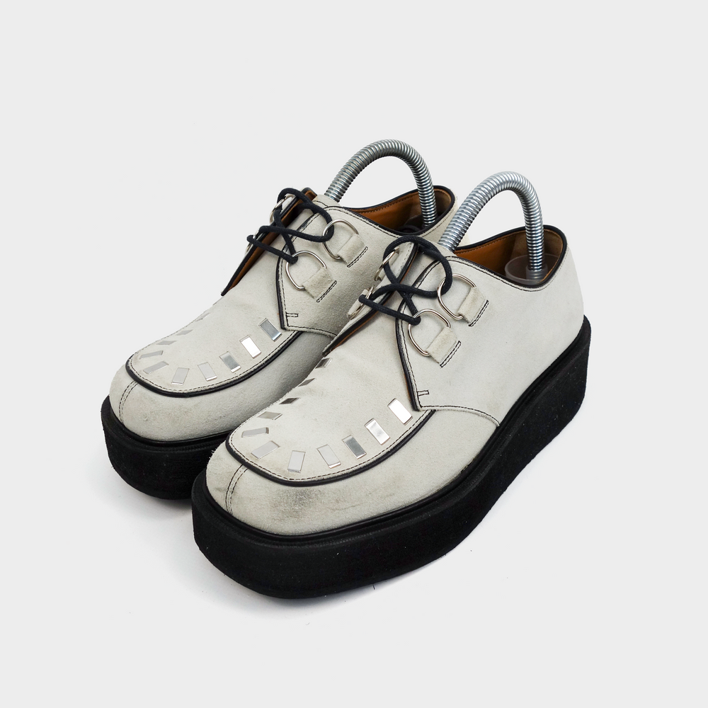 Marni Off-White Suede Laced Brogue Shoes 2000's