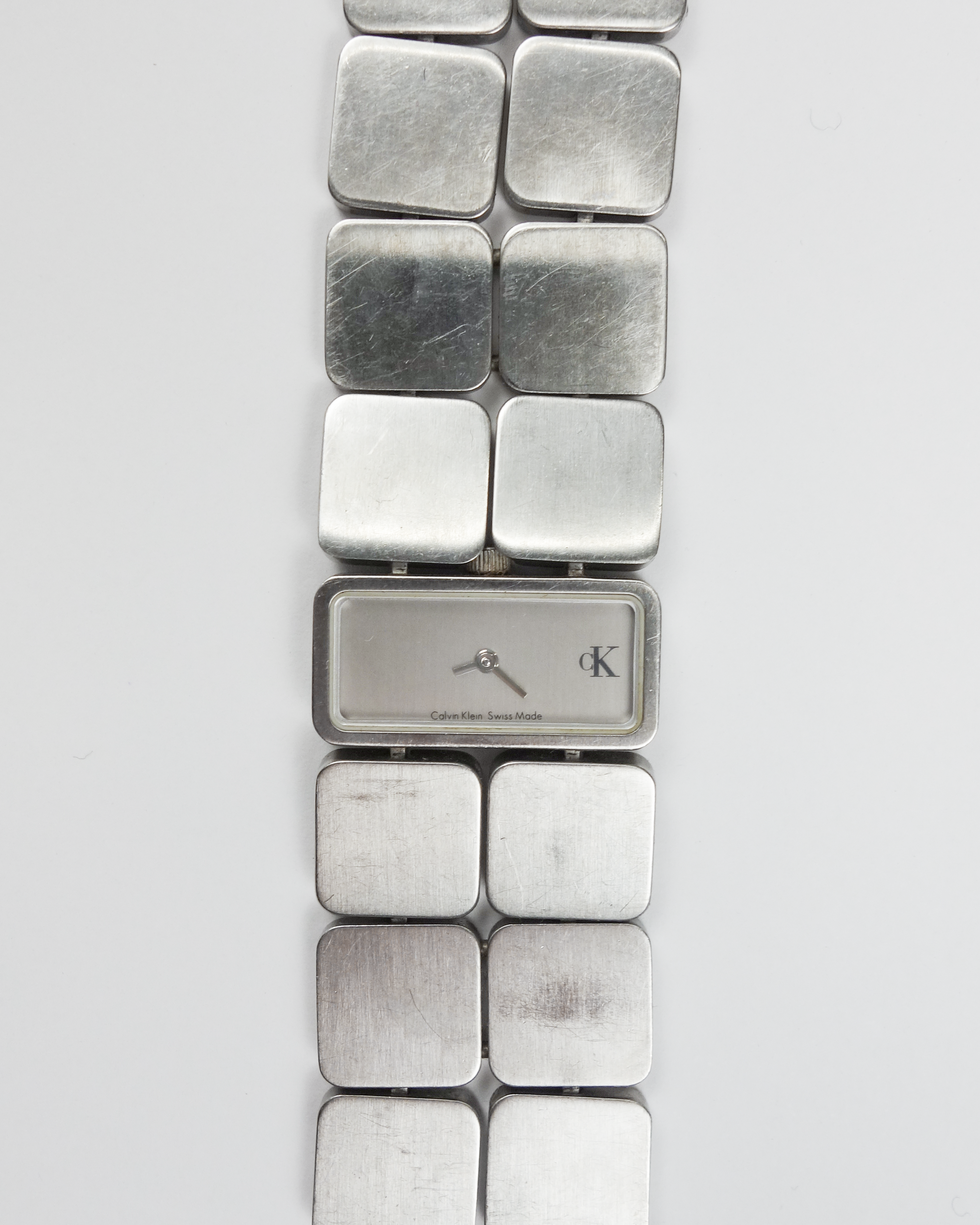 Calvin Klein Swiss Made Squares Metallic Watch 2000's