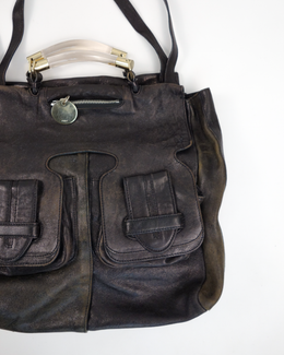 Chloé Saskia Big Faded Balck Leather Bag 2000's