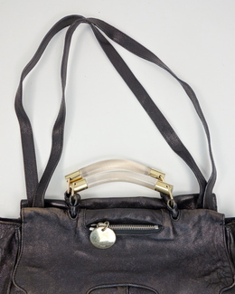 Chloé Saskia Big Faded Balck Leather Bag 2000's