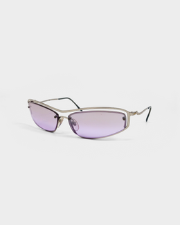 Moschino Silver Frame Purple Lens Sunglasses 2000's