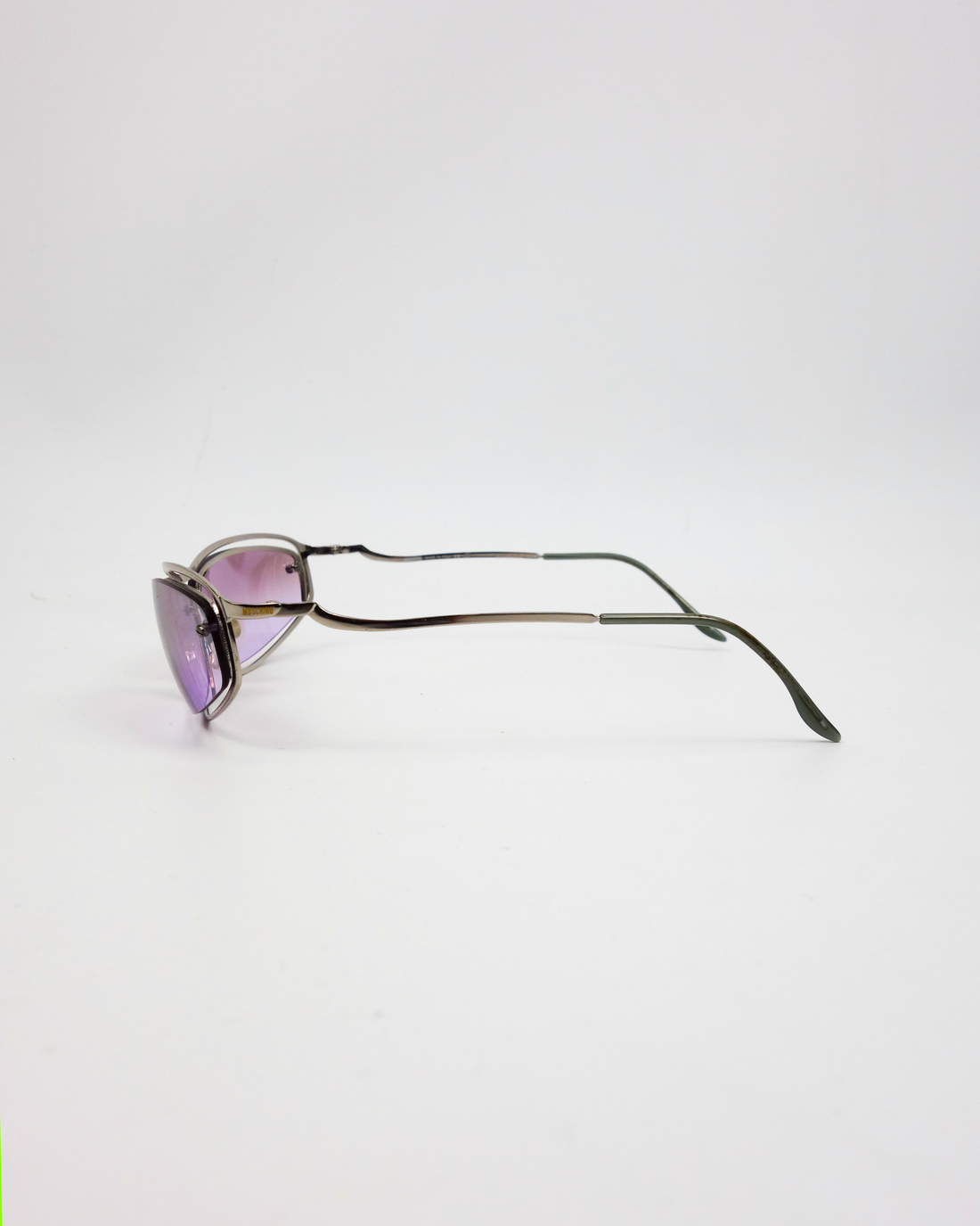 Moschino Silver Frame Purple Lens Sunglasses 2000's