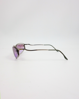 Moschino Silver Frame Purple Lens Sunglasses 2000's