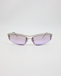 Moschino Silver Frame Purple Lens Sunglasses 2000's