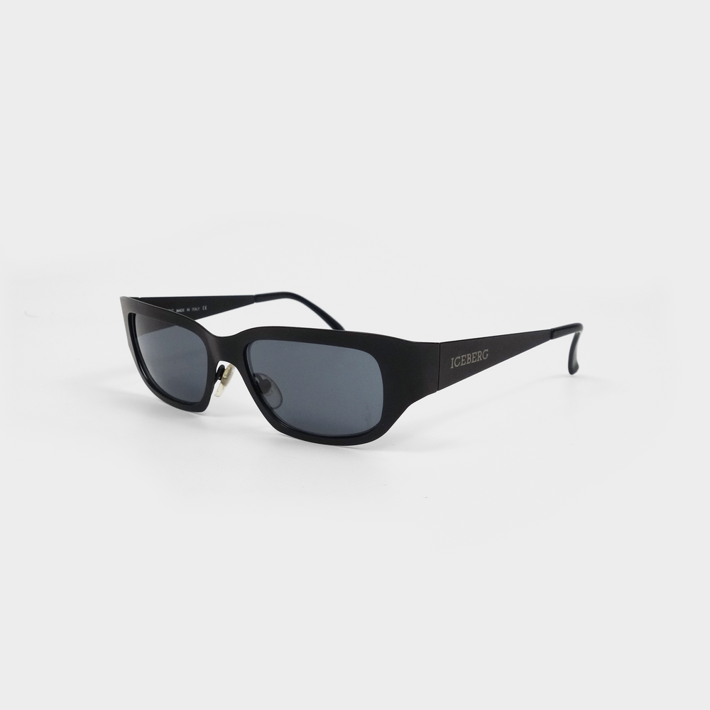 Iceberg Black Thin Aluminium Sunglasses 2000's