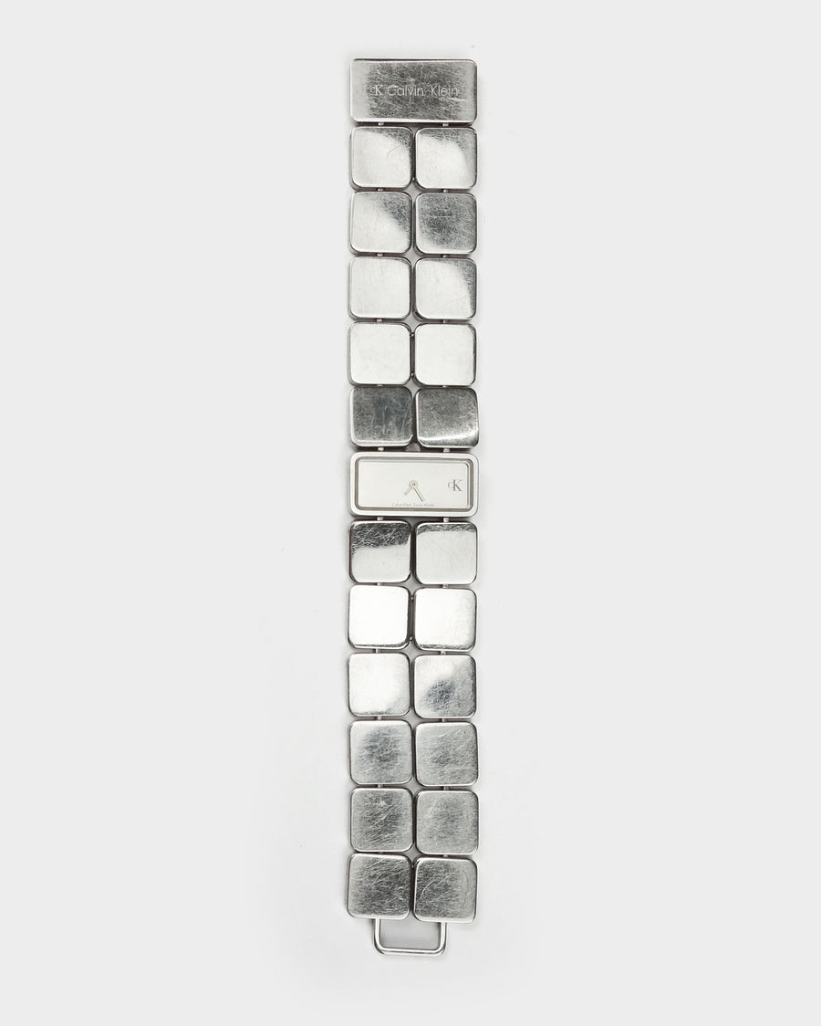 Calvin Klein Swiss Made Squares Metallic Watch 2000's