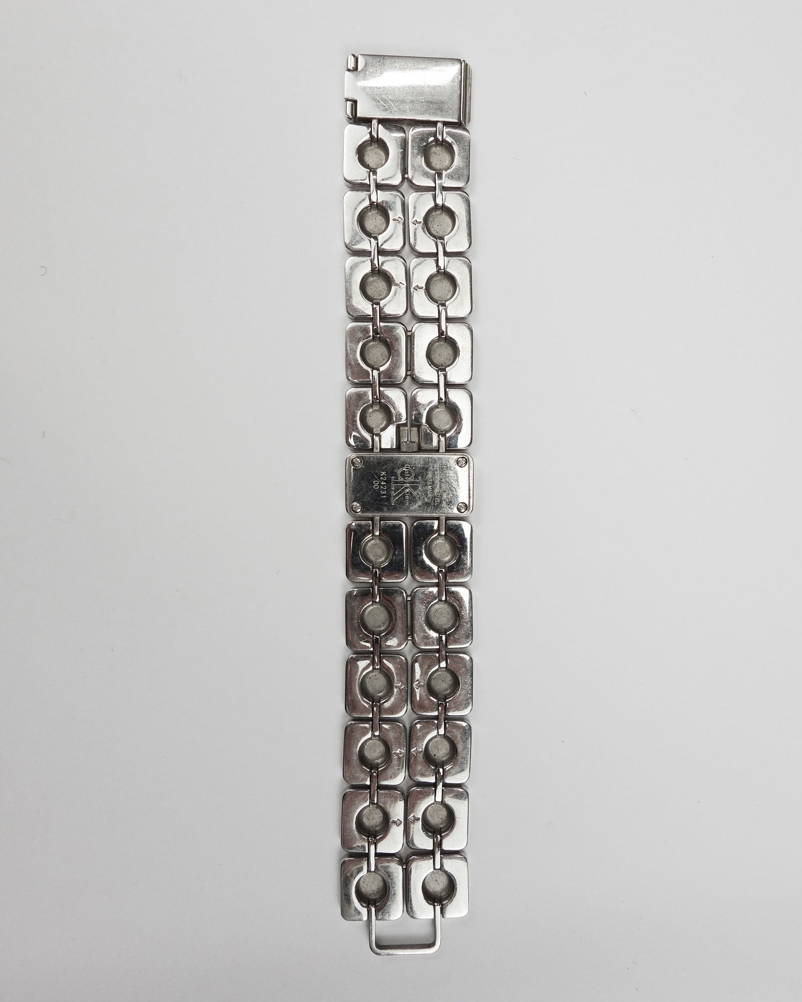 Calvin Klein Swiss Made Squares Metallic Watch 2000's