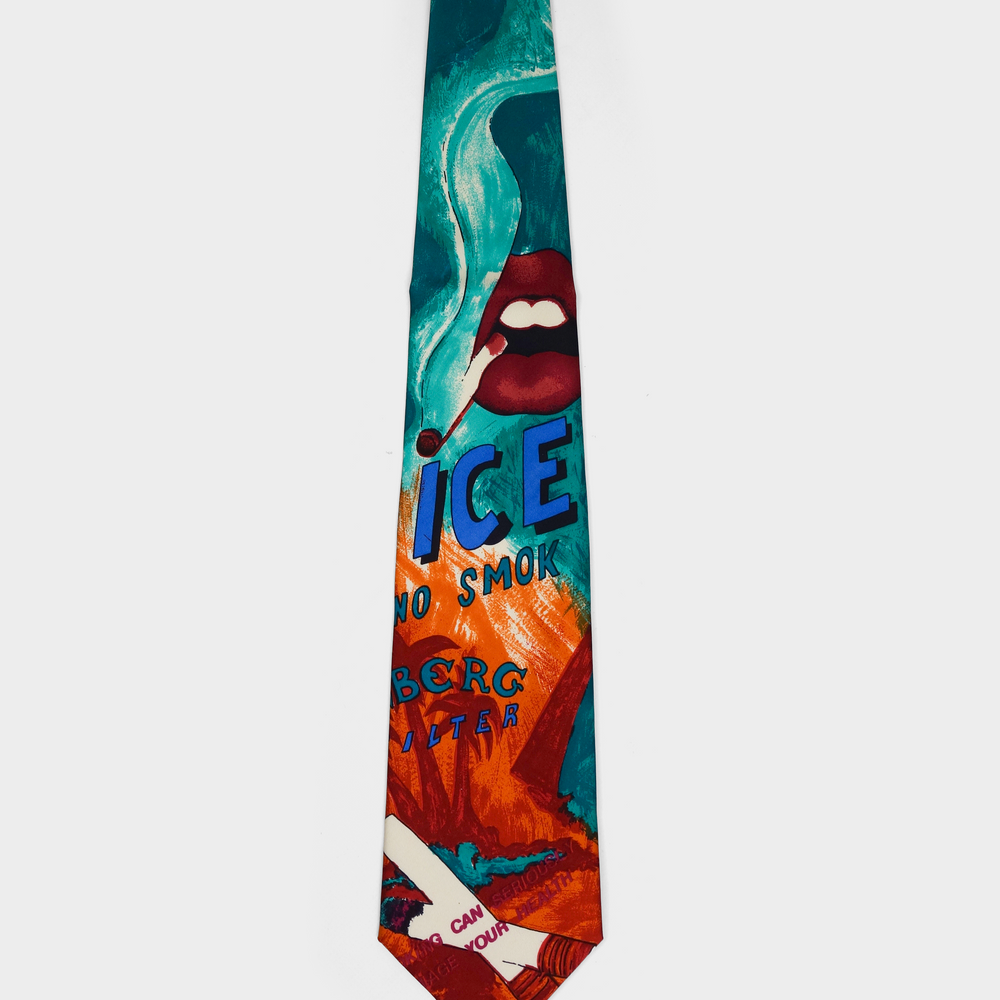 Iceberg "Filters" Multicolor Print Silk Tie 2000's