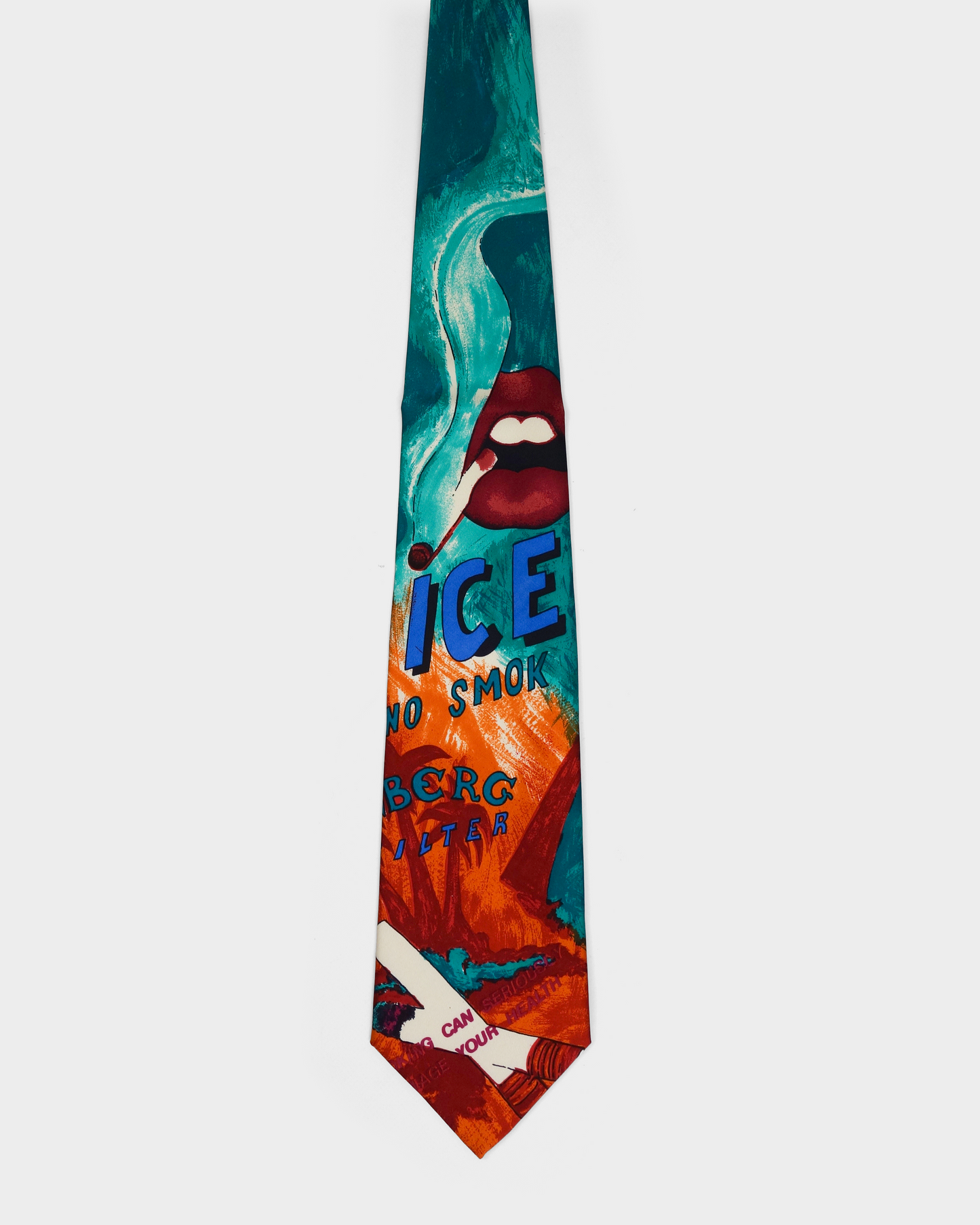 Iceberg "Filters" Multicolor Print Silk Tie 2000's